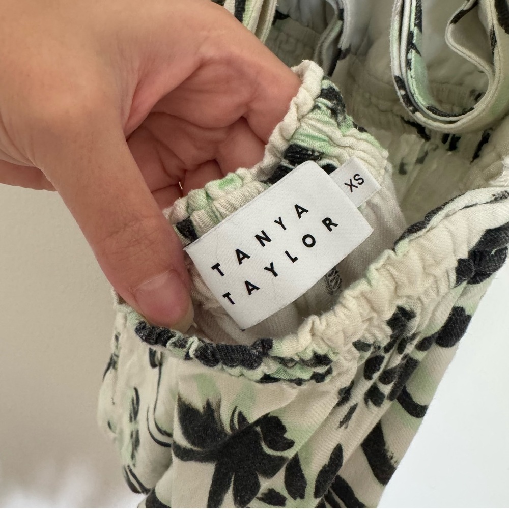 Tanya Taylor White and Black Leaf Print Romper - Picture 9 of 9